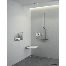 Siège de douche relevage amovible sans pied BE-LINE en aluminium anthracite Réf. 511920C