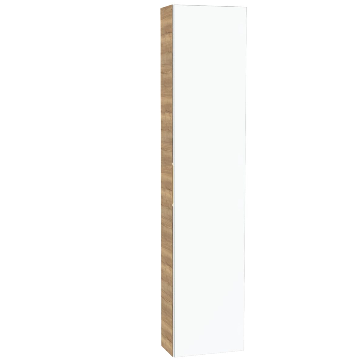 Colonne Alterna Plénitude H160cm 1 porte miroir l35cm P20cm Chêne raphia