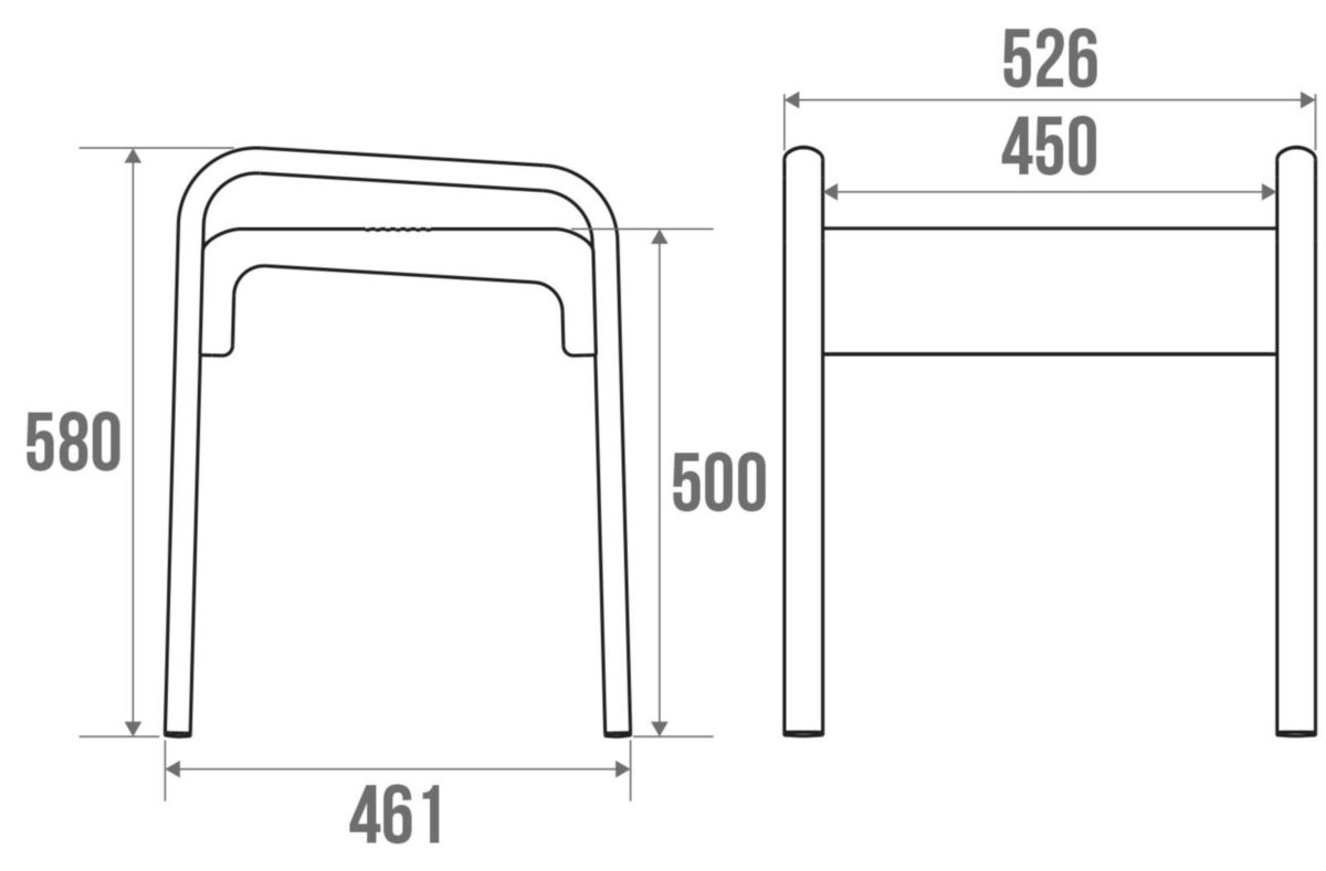 Tabouret de douche de sécurité ARSIS Blanc & Gris mat réf. 047771