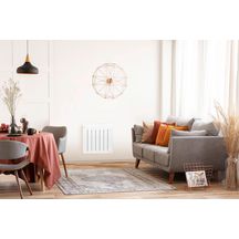 Radiateur chaleur douce connecté Bilbao 4 bas 1400W Blanc brillant Réf. 494837