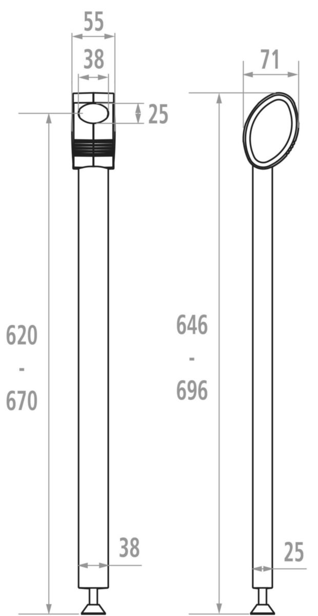 Béquille de soutien pour barre relevable ARSIS Anthracite réf. 48710