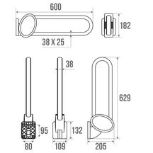 Barre relevable Arsis gris anthracite cache brillant 60 cm chrome réf. 048760