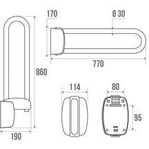 Barre appui relevable longueur de 80 cm réf. 048880