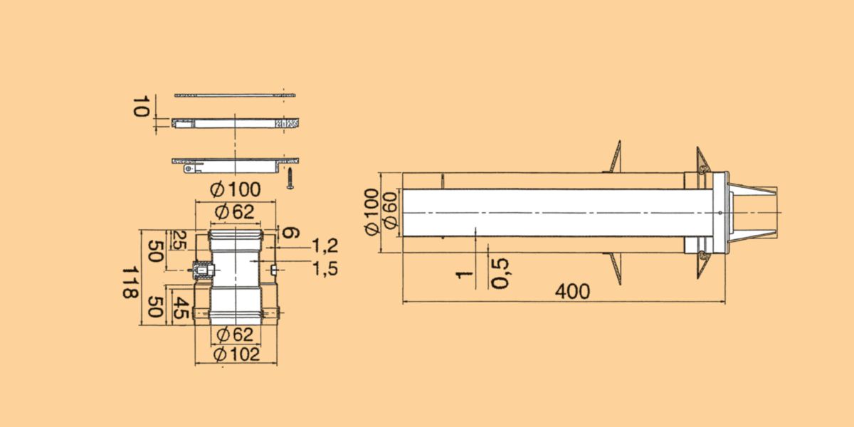 Raccord vertical terminal horizontal AZ421 réf. 7716780207