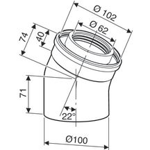 Coude 22° 60 / 100 pour chaudière condensation colis AZB1570 réf. 7716780262