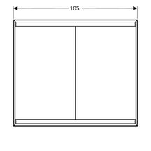 Armoire de toilette Geberit ONE, avec ComfortLight, deux portes, montage encastré, 105x90cm, aluminium anodisé réf : 505.804.00.1