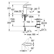 Mitigeur monocommande Lavabo Taille S Eurostyle Cosmopolitan Chromé 3355220E