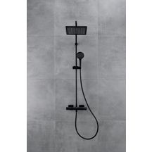 Colonne de douche 240 Vernis Shape 1jet avec mitigeur thermostatique Noir mat Réf. 26427670