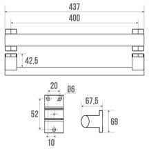 Barre appui droite ARSIS 400 mm réf. 049940