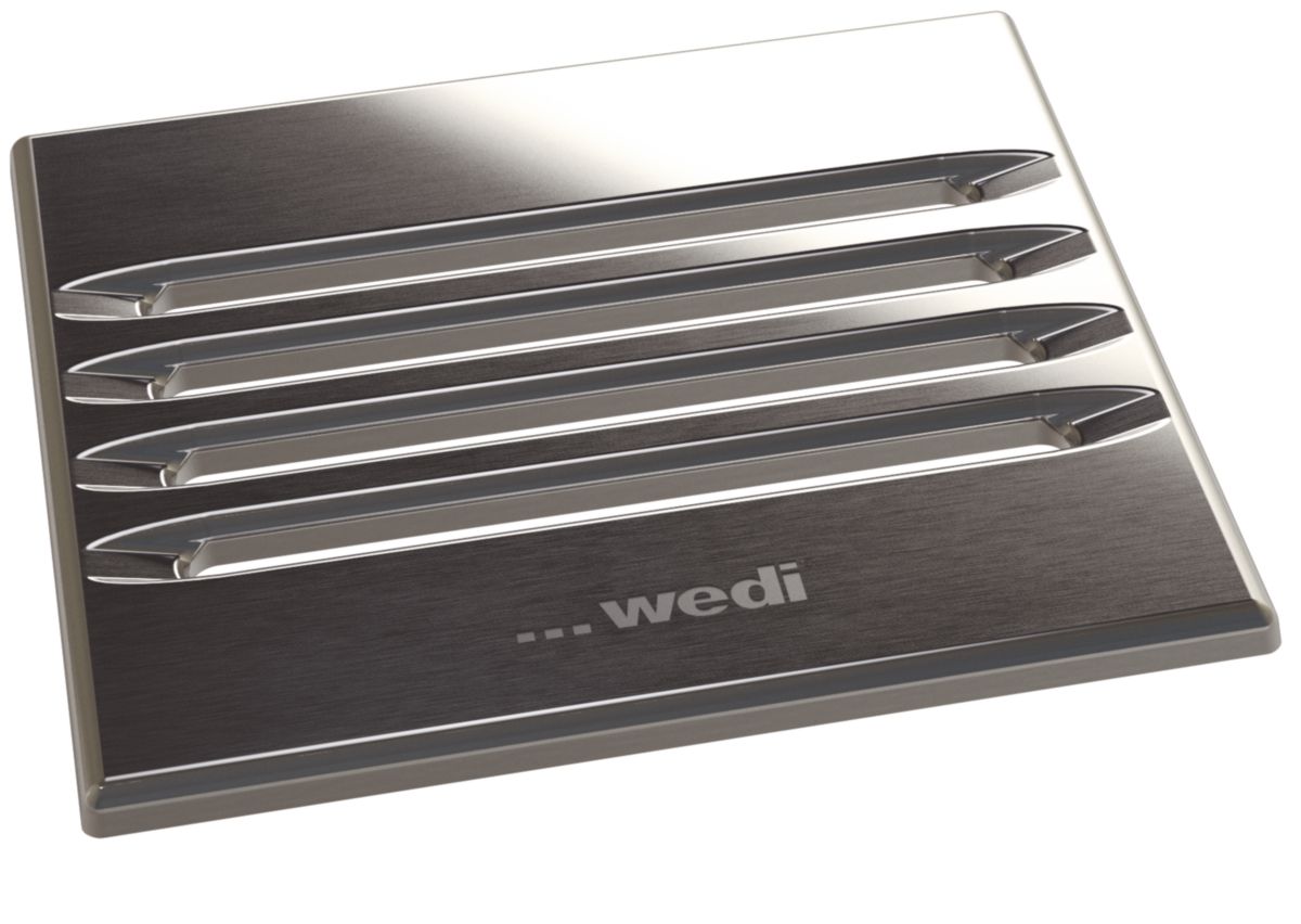 Wedi Fundo Fino 2.1 grille inox carrée 115x115x5mm Réf. 676800037