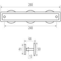 Patère 3 têtes D 50 mm, acier inoxydable, inox poli brillant réf. 065803