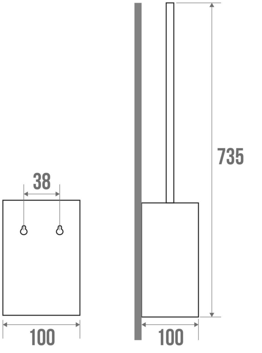 Porte-balayette inox manche long réf. 607864