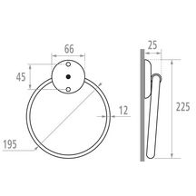 Porte-serviettes anneau D 220 mm, tube en acier D 10 mm, époxy blanc réf. 841175