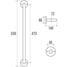 Porte-serviettes avec 2 branches fixes, 47,3 cm, tube en acier D 12 mm, époxy blanc réf. 841223