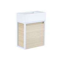 Meuble lave main 1 porte Mezzo ALTERNA 49,5 x 50 x 25 cm avec console blanche