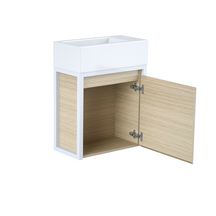 Meuble lave main 1 porte Mezzo ALTERNA 49,5 x 50 x 25 cm avec console blanche