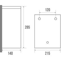 Poubelle murale 8,5 litres, 21 x 21 x 28 cm, acier inoxydable anti-corrosion, inox poli brillant réf. 877155