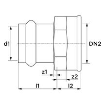 Manchon SP4270G femelle à visser - femelle à sertir D54 50X60 pour tube cuivre réf 4270GVW542