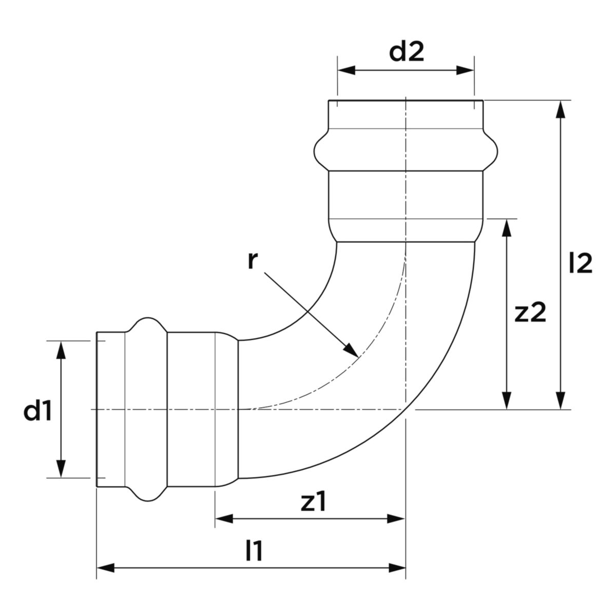 Coude 90° femelle-femelle diamètre 42 Réf. 6674085