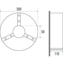 Distributeur de papier WC géant 300 x 110 mm D 300 mm acier époxy blanc fermeture avec clé 6 pans réf. 878500