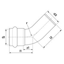 Coude 45° SP5040V cuivre, mâle-femelle à sertir D54 réf 5040VW54