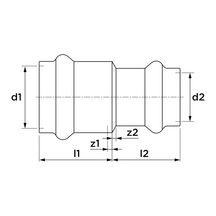 Réduction SP5240V à sertir pour tube cuivre pression, femelle-femelle D42-35 réf 5240VW4235