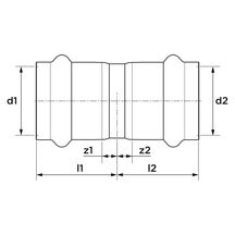 Manchon à sertir pour tube cuivre pression D54 femelle-femelle SP5270 réf 5270VW54