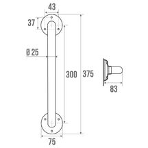 Barre de relèvement longueur de 30 cm D 25 mm laiton chromé réf. 002903