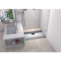 Revêtement prêt à poser pour receveur wedi Fundo, Fundo Top Riolito Neo excentré blanc 1200x900mm réf. 072020100