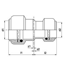 Manchon T240 réduit instantané tectite femelle-femelle D22-18 pour tubes cuivre, PER ou PB réf 4751109