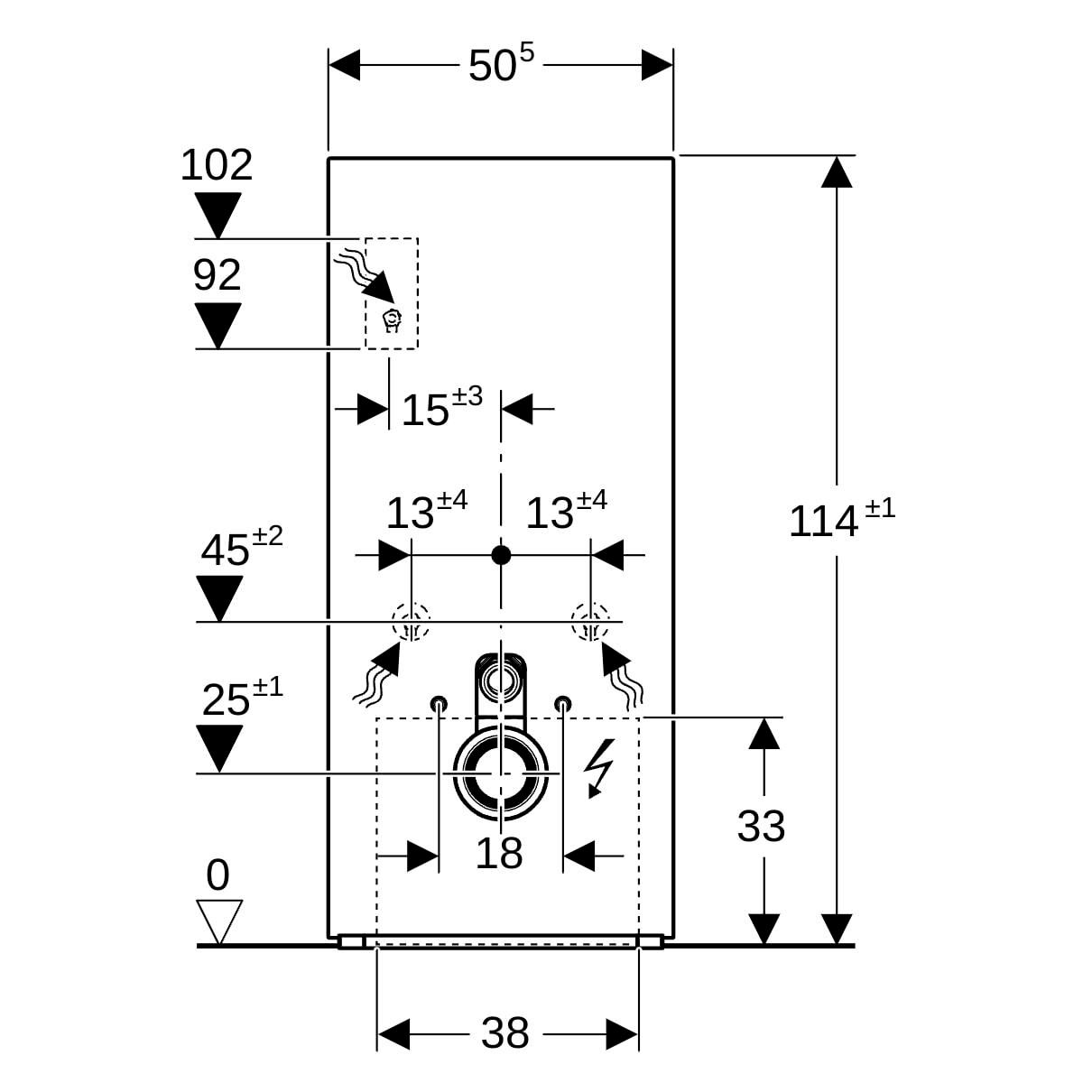 Panneau Monolith Plus pour WC suspendu 114 cm: aspect béton aluminium Ref : 131.231.JV.7