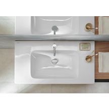 Lavabo light Geberit iCon 90 cm avec plage de dépose avec trop-plein et trou de robinetterie