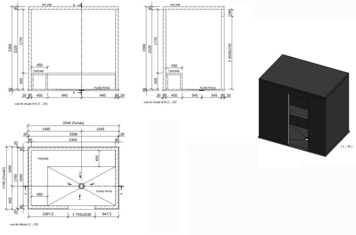 Hammam 4 côtés 1700 x 2500 x 2300 mm Réf. 676731011