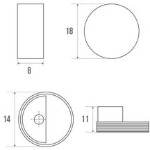 Taquet cabochon laiton pour glace diamètre 18 mm 4 pièces réf. 007124