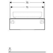 Meuble bas pour vasque à poser Geberit VariForm, avec un tiroir, plage de dépose et siphon: B=75cm, H=23.5cm, T=51cm, gris velouté / laqué mat, gris velouté / revêtement mélamine mate