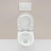 Pack WC suspendu Geberit Renova 54cm, Rimfree, abattant ralenti et déclipsable, Blanc Ref :500.801.00.1