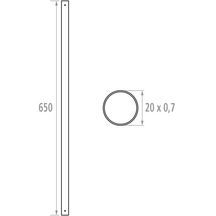 Porte-rideau droit 0,65 m d 20 réf. 004824