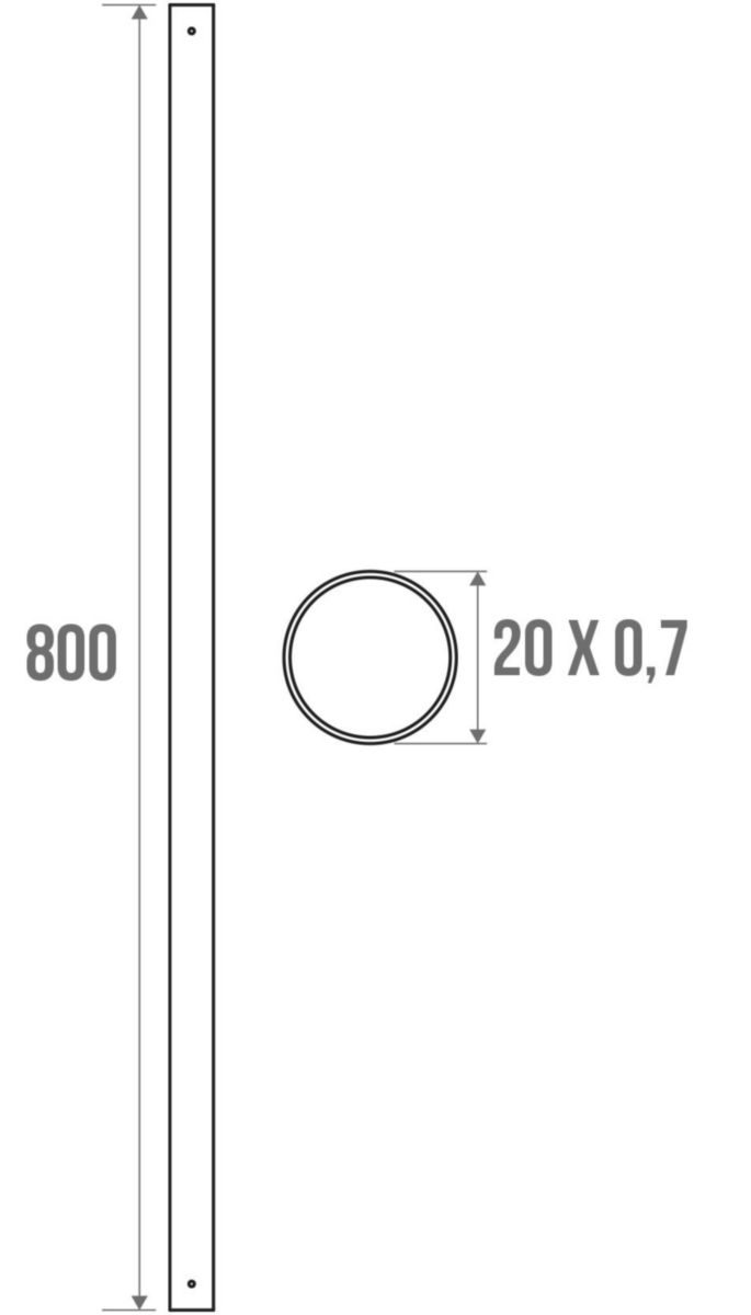 Tube droit de 80 cm réf. 004827