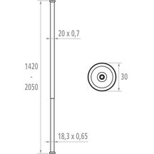 Porte-rideau droit extensible réf. 004923