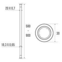 Porte-rideau laiton extensible de 58 à 90 cm chromé réf. 004641