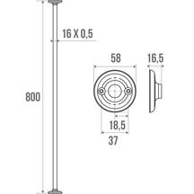 Porte-rideau droit longueur 80 cm diamètre 16 mm réf. 004012