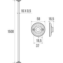 Tube droit porte-rideau 150 cm réf. 004015