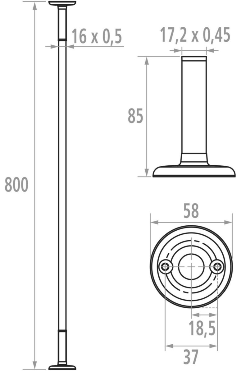 Tube droit de 80 cm réf. 004022