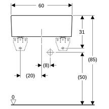 timbre d'office geberit publica avec trop-plein: b=60cm, h=20cm, t=50cm Réf. 361360000