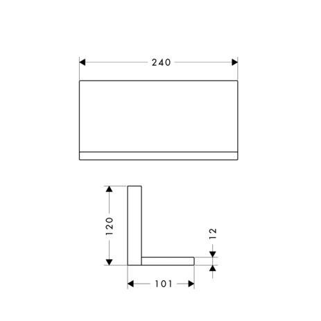 AXOR ShowerSolutions Tablette 240 / 120, Noir chromé brossé