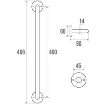 Porte-serviettes 1 barre fixe longueur 47,3 cm Acier Chromé réf. 822213 