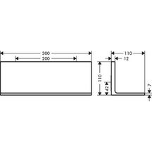 AXOR Universal Rectangular Tablette 300 mm, Nickel brossé