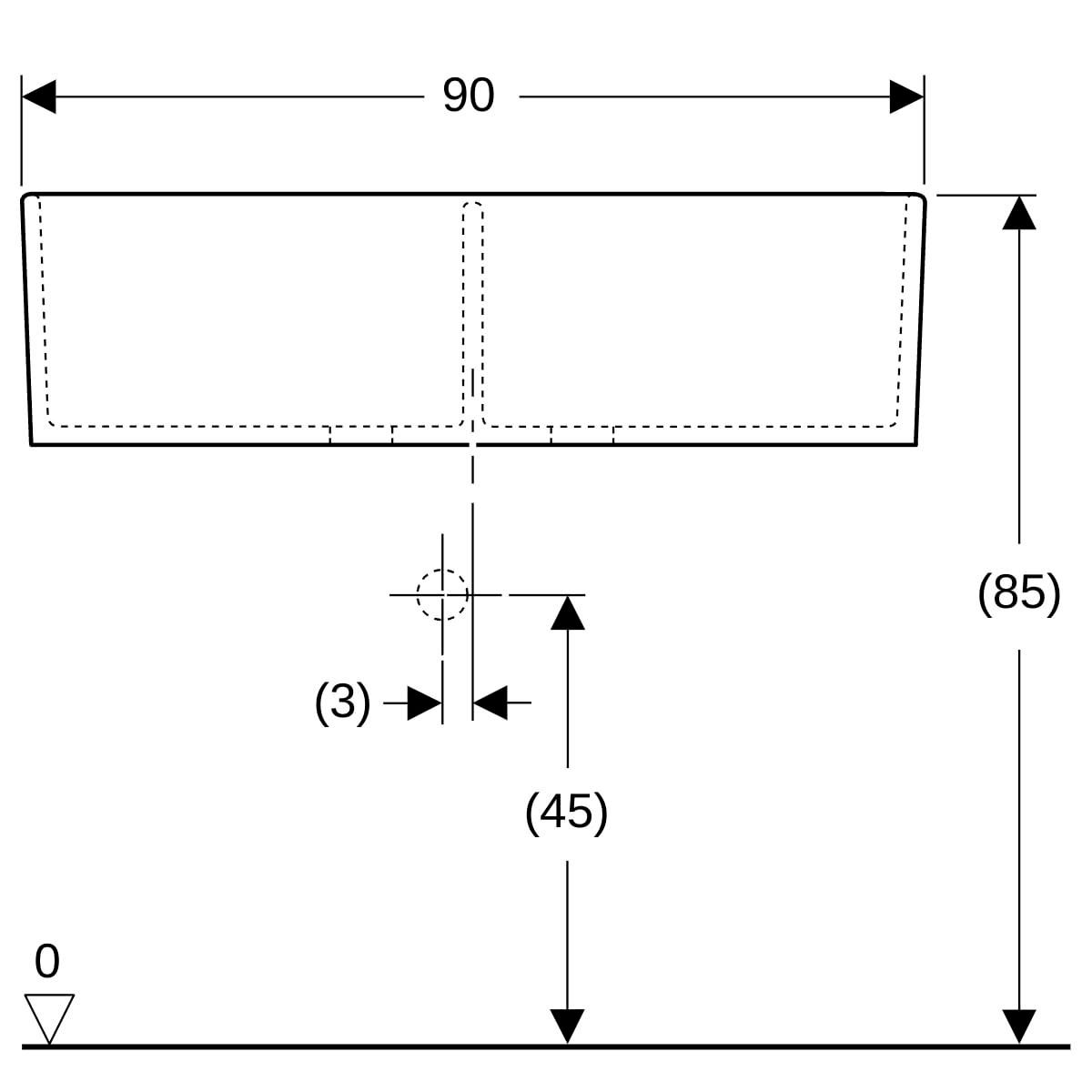 Timbre d'office Publica avec deux cuves - 90 x 56 x 25 cm Réf. 350490000