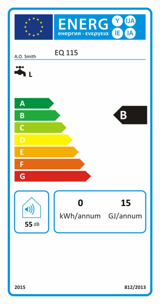 Générateur ECS résidentiel EQ 115 7.3 kW 109 L GN / BP, Classe énergétique B réf. EQ115F