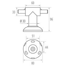 Support de liaison droit T 12 cm réf. 046500